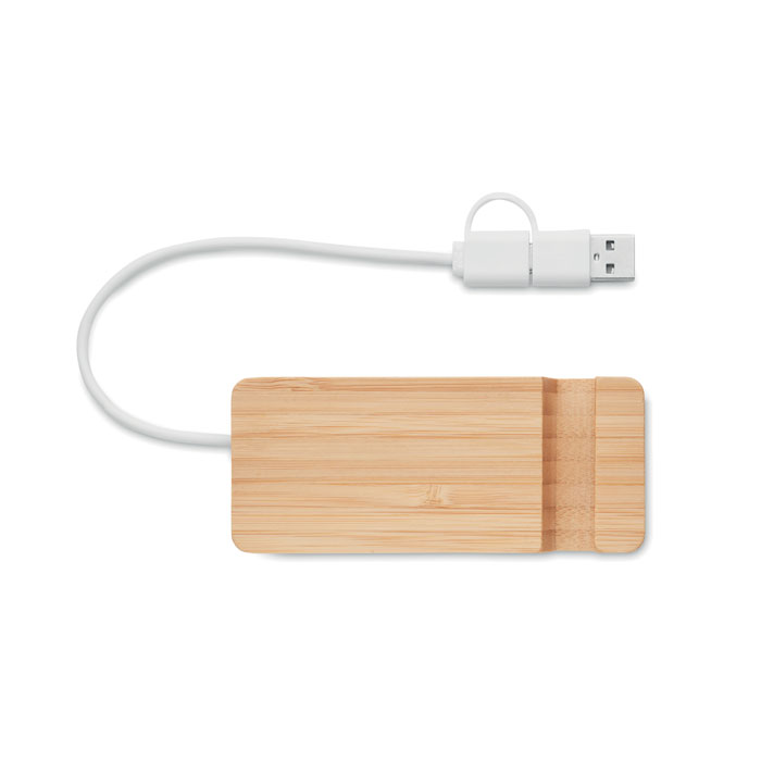 Hub USB a 4 porte in bamboo Legno item picture top