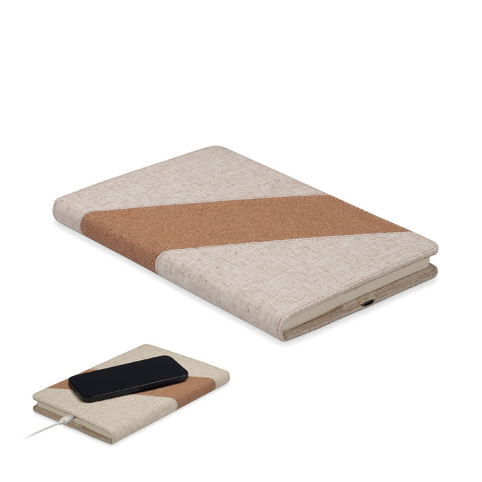 A5 notebook with 15W charger Beige item picture front