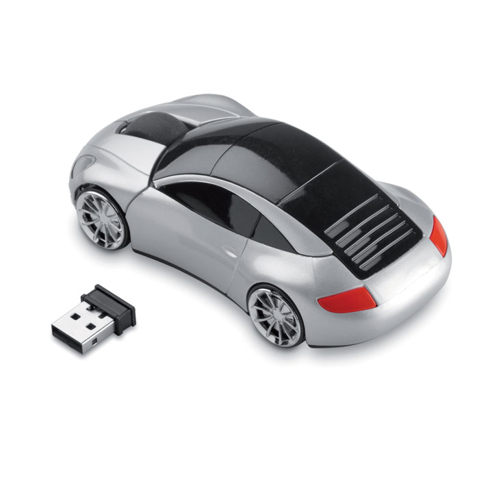 Mouse wireless 'automobile' matt silver item picture back