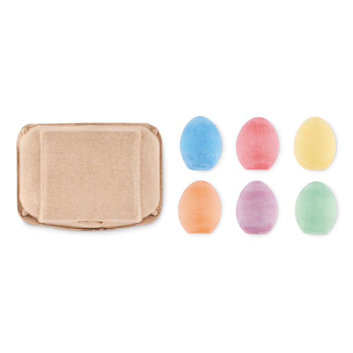 6 uova di gesso in scatola Beige item picture top
