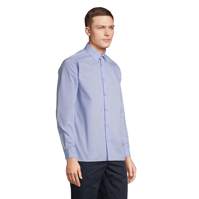 BAILEY MEN POPLIN SHIRT Celeste item picture side