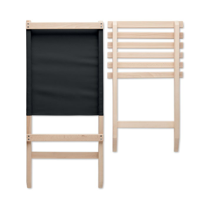 Foldable wooden beach chair Nero item picture back