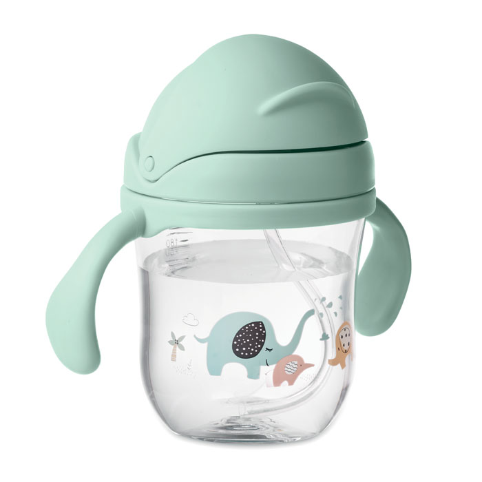 Baby sippy cup in Tritan. Verde Menta item picture open