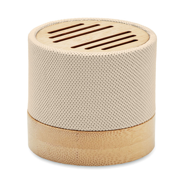 Speaker wireless Bamboo RPET Beige item picture back