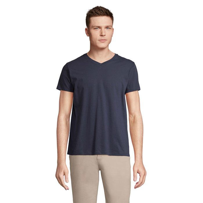 REGENT V V-NECK T-SHIRT Blu Scuro Francese item picture front