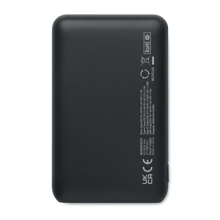 Power bank 5000 mAh Nero item picture side