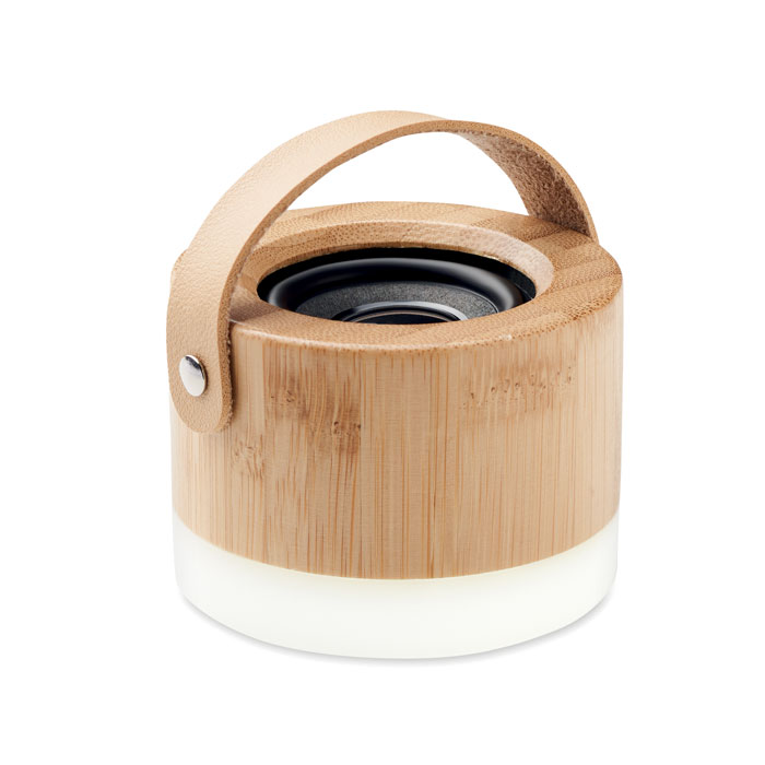 Speaker wireless in bamboo 5.0 wood item picture side
