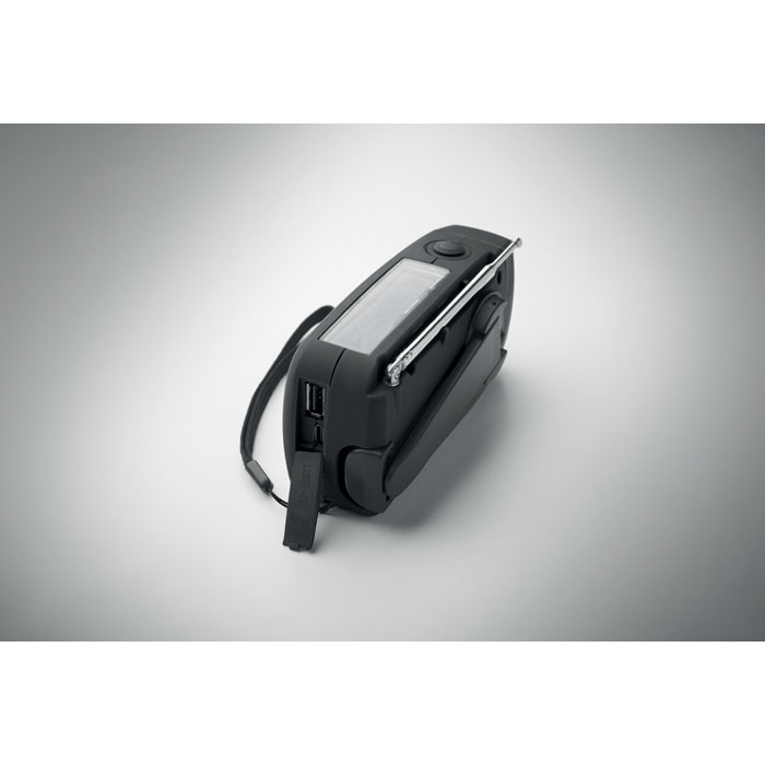 Radio portatile con torcia LED Nero item picture top