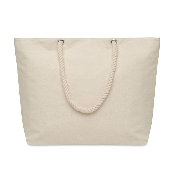 Borsa da spiaggia con manico in co Beige item picture back