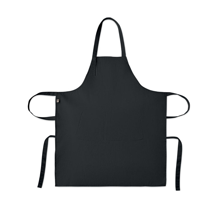 Organic cotton apron 240 gr/m² Nero item picture back