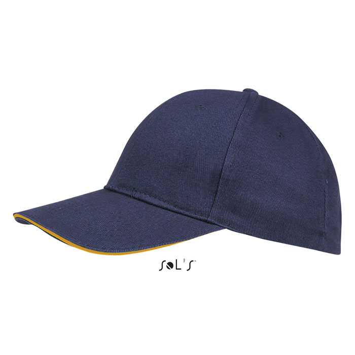 BUFFALO SIX PANEL CAP Blu Scuro/Arancione Chiaro item picture side