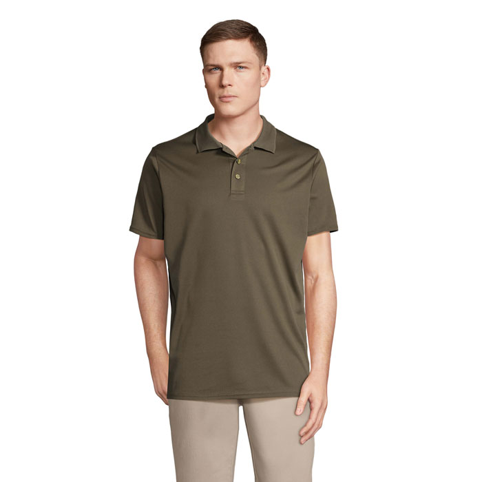 PITCHER UNISEX POLO Army item picture front