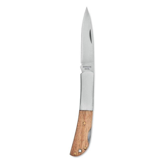 Foldable knife in acacia wood Legno item picture front