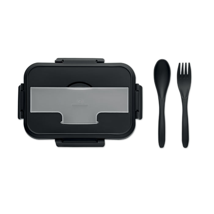 Lunch box with cutlery in PP Nero item picture top