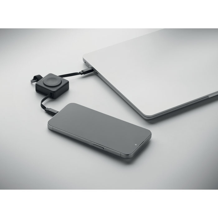 Cavo USB-C retrattile da 100 W Nero item picture open
