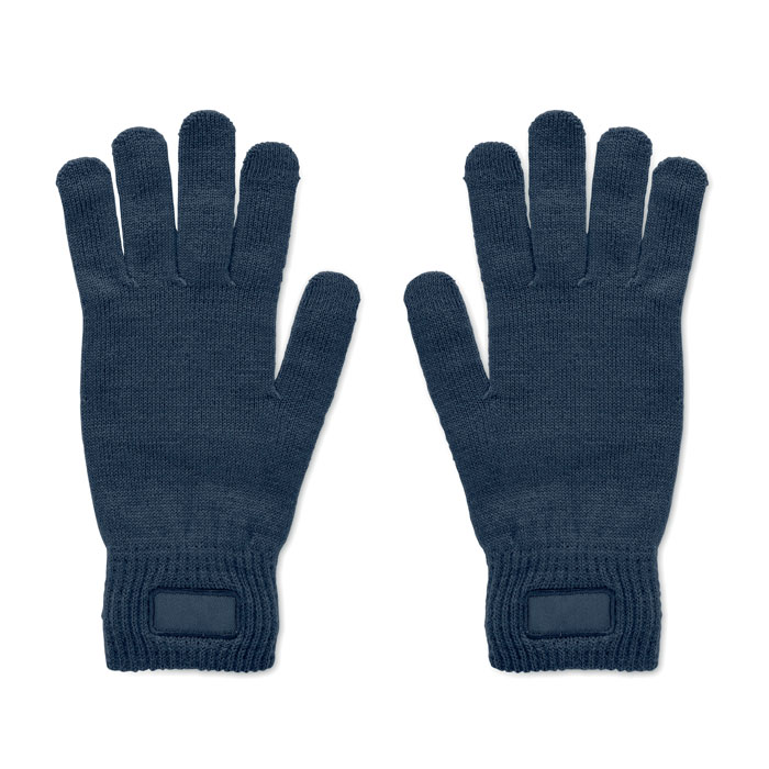 Knitted gloves in RPET Francese Navy item picture front