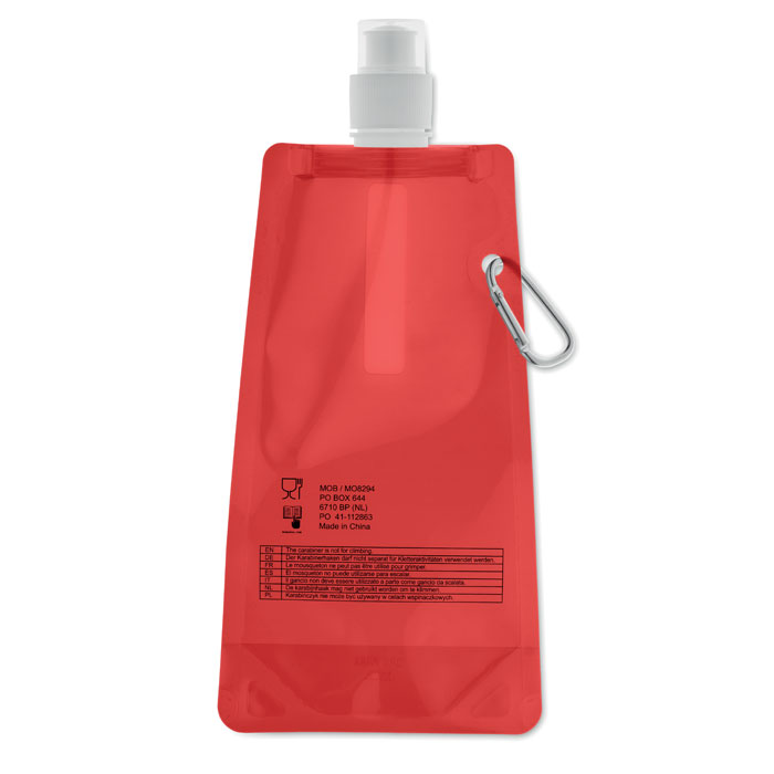 Foldable water bottle Rosso Trasparente item picture back