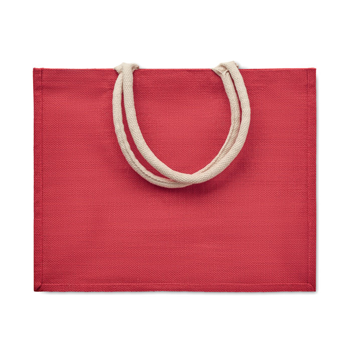 Jute bag with cotton handle Rosso item picture side