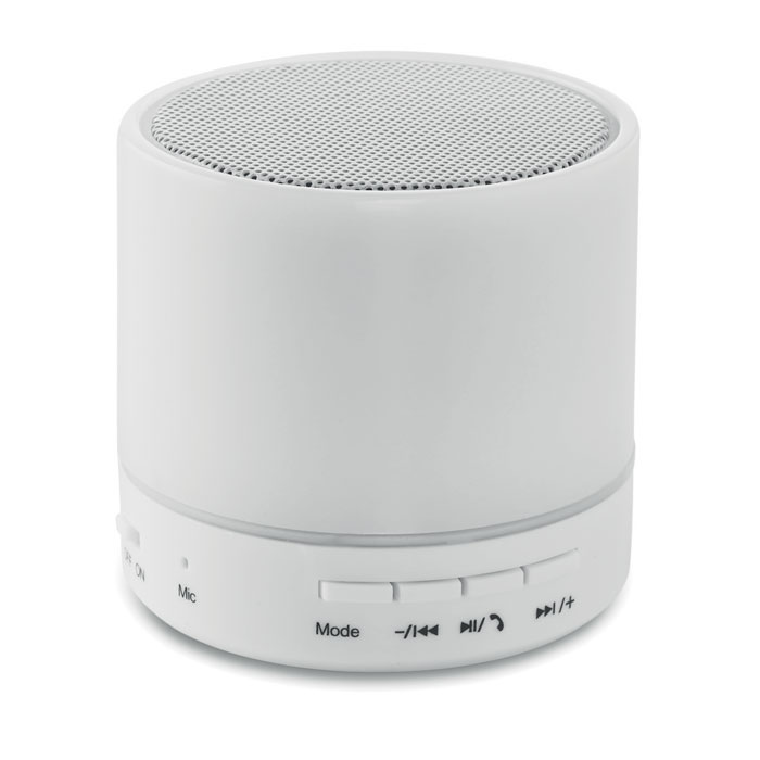 Round wireless speaker LED Bianco item picture front