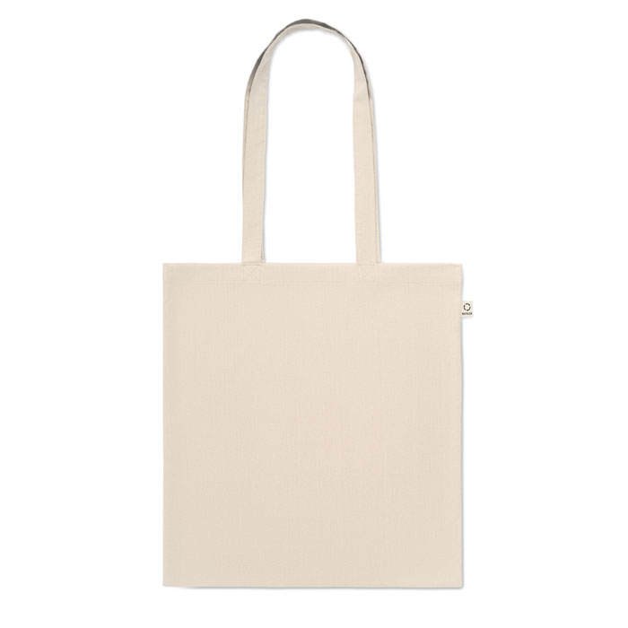 Recycled cotton shopping bag Beige item picture side