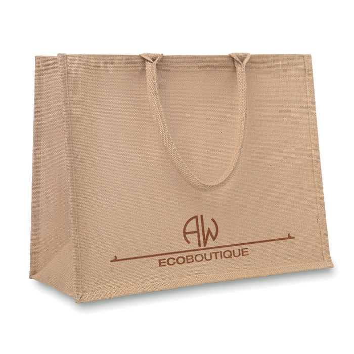 Jute shopping bag Beige item picture printed
