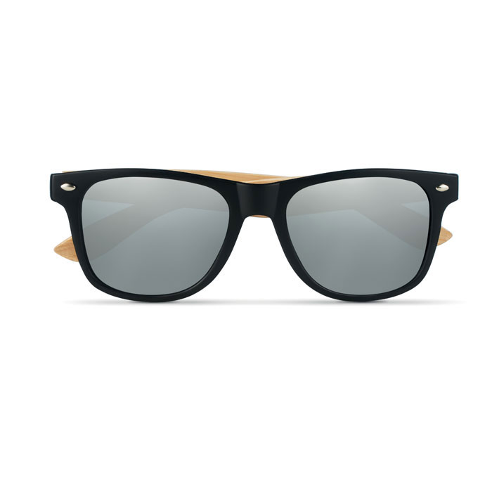 Occhiali da sole in bamboo Argento Lucido item picture back