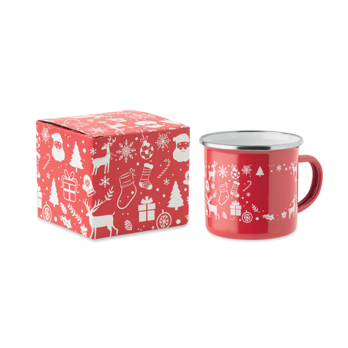 Tazza smaltata natalizia 300ml Rosso item picture front
