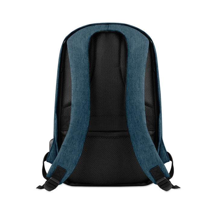 2 tone backpack incl USB plug Blu item picture side