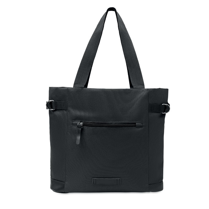 Borsa a tracolla in RPET 600D Nero item picture side