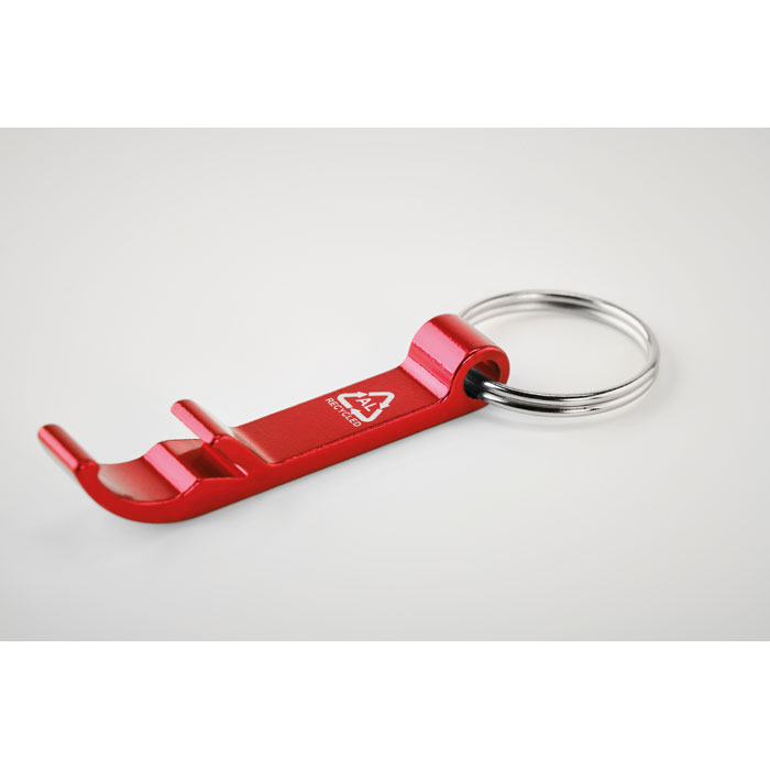 Recycled aluminium key ring Rosso item detail picture