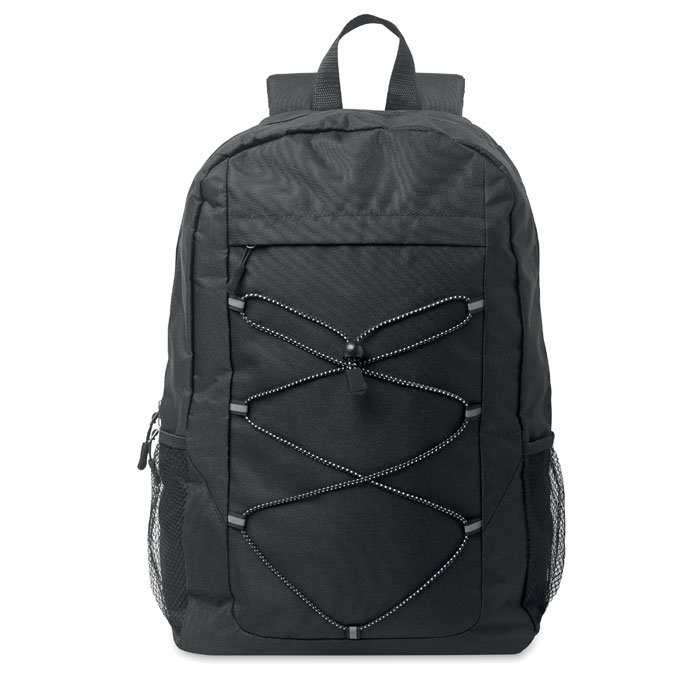 600D RPET polyester backpack Nero item picture top