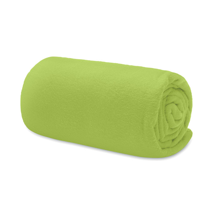 RPET fleece travel blanket Lime item picture side