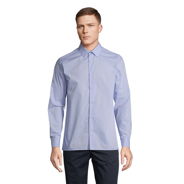 BAILEY MEN POPLIN SHIRT Celeste item picture front