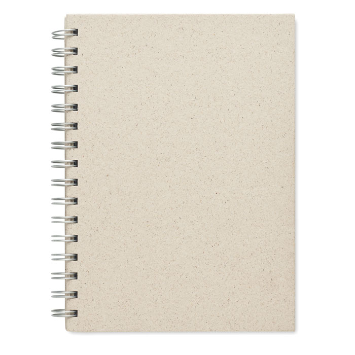 A5 grass notebook 80 lined Beige item picture front