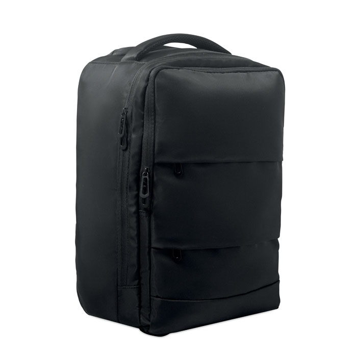 Backpack trolley in 290T RPET Nero item picture side