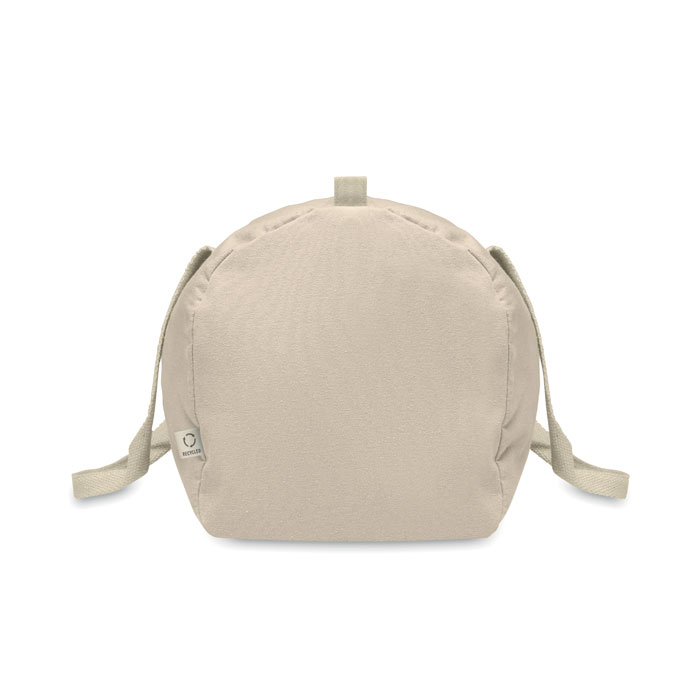 Recycled cotton sports bag Beige item picture open