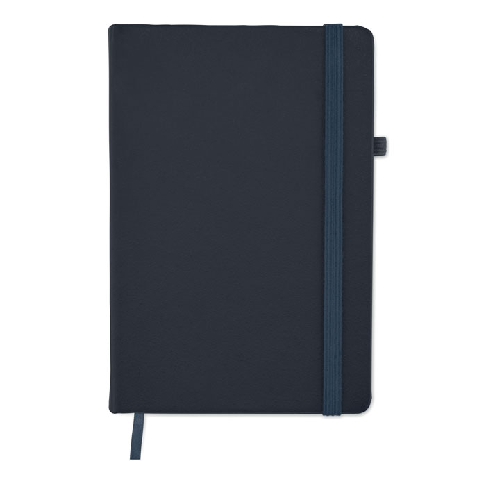 Recycled PU A5 lined notebook Francese Navy item picture side