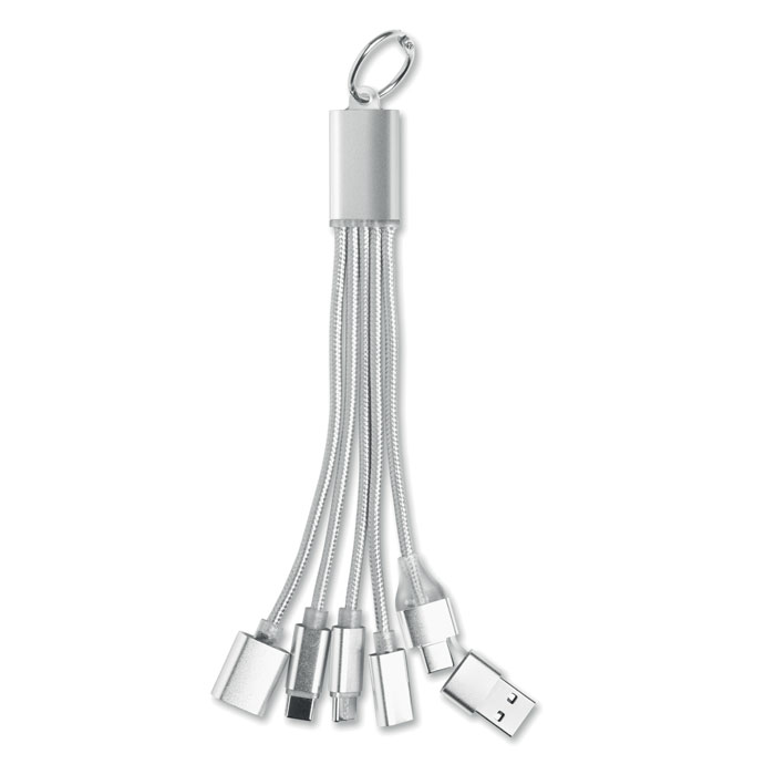 3-in-1 charging cable keyring Argento item picture front
