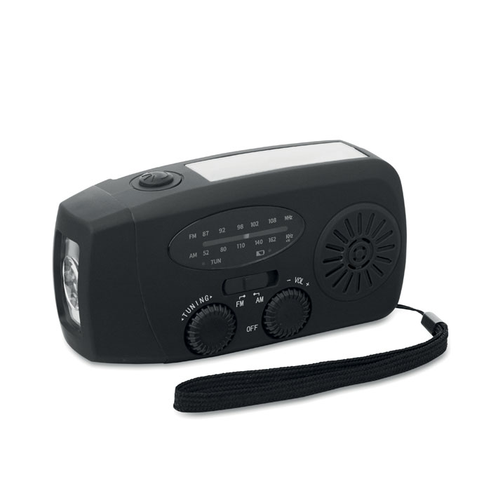 Radio portatile con torcia LED Nero item picture front