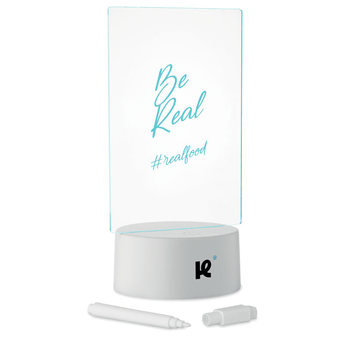 Light-up LED memo board Bianco item picture printed
