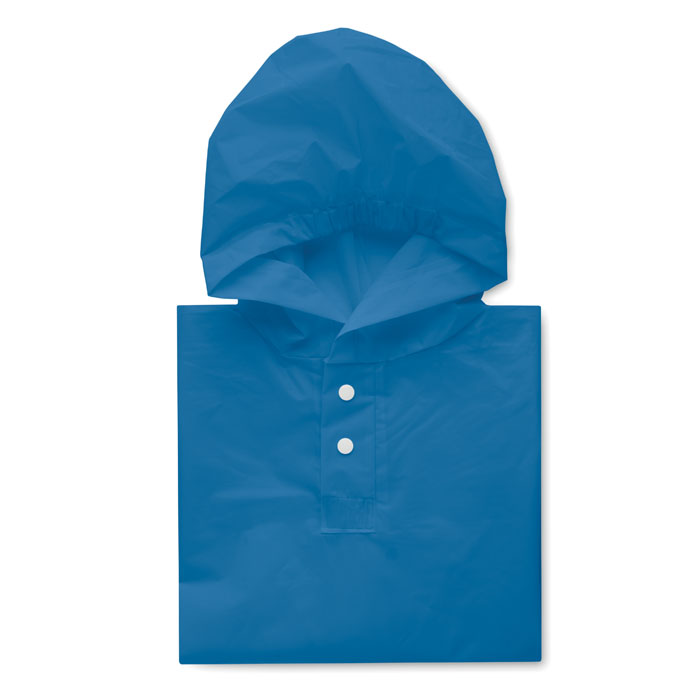 PEVA kid rain coat with hood Blu Royal item picture front