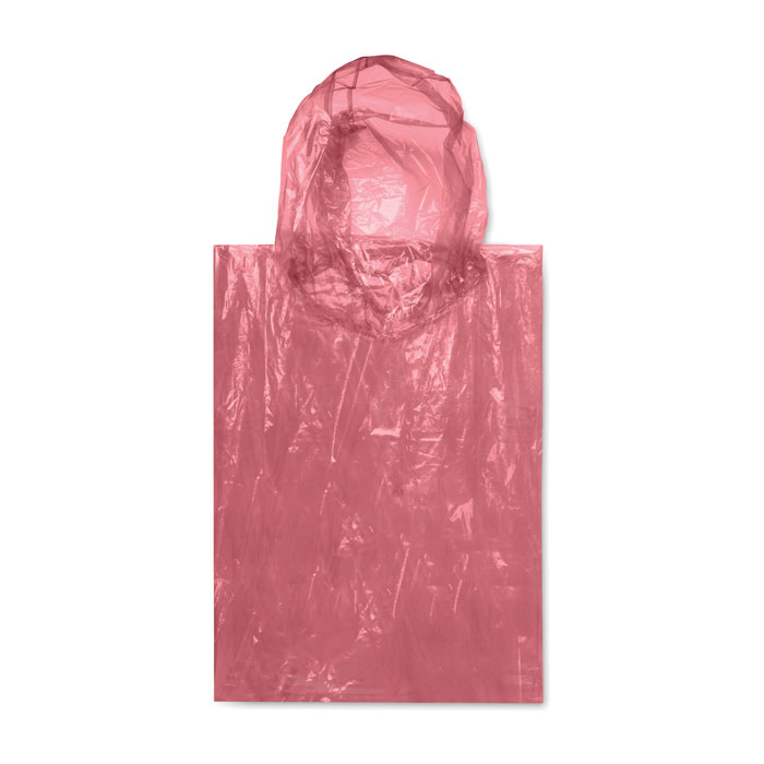 Poncho pieghevole in polybag Rosso item picture back