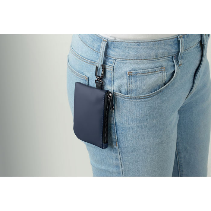 Portafoglio portachiavi in PU Francese Navy item picture open