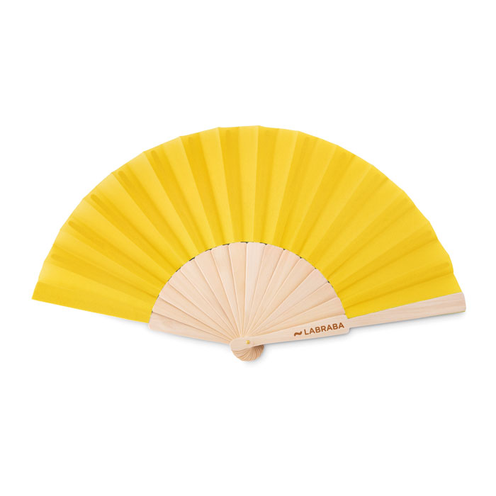 Manual hand fan wood Giallo item picture printed