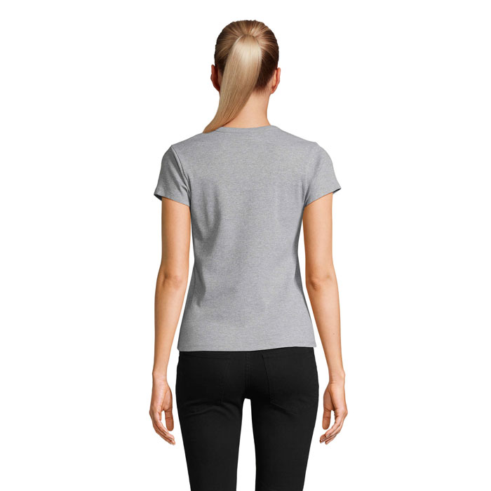 SARA WOMEN'S RIBBED T-SHIRT Grigio Chiaro Melange item picture back