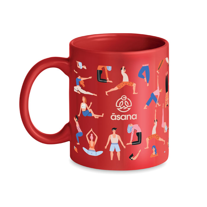 Coloured ceramic mug 300ml Rosso item picture printed