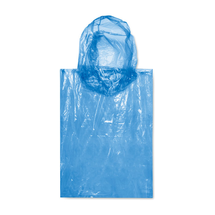 Poncho pieghevole in polybag Blu item picture back