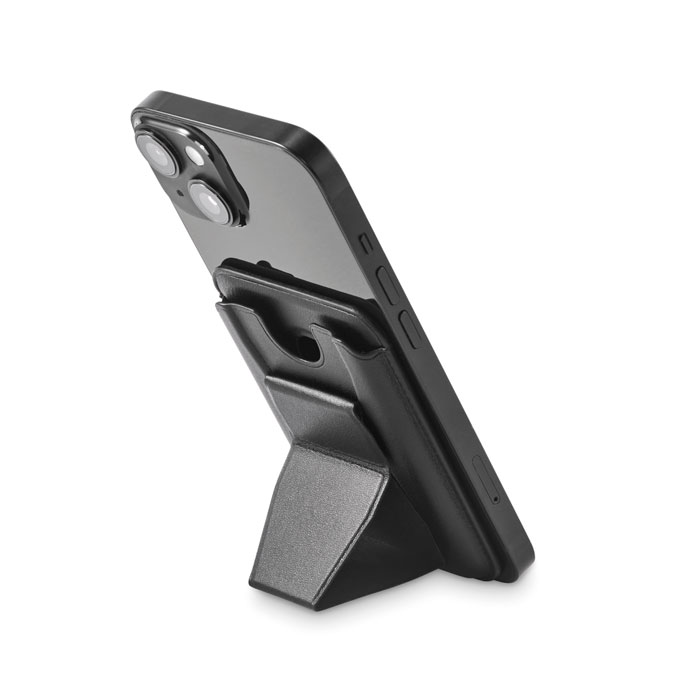 Magnetic PU cardholder Nero item picture back