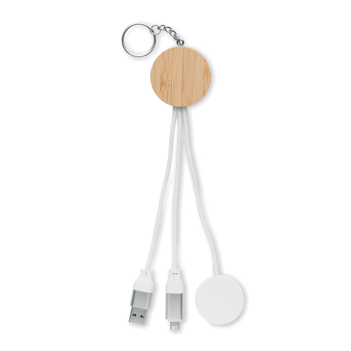 Key ring with 4 in 1 60W cable Bianco item picture 1