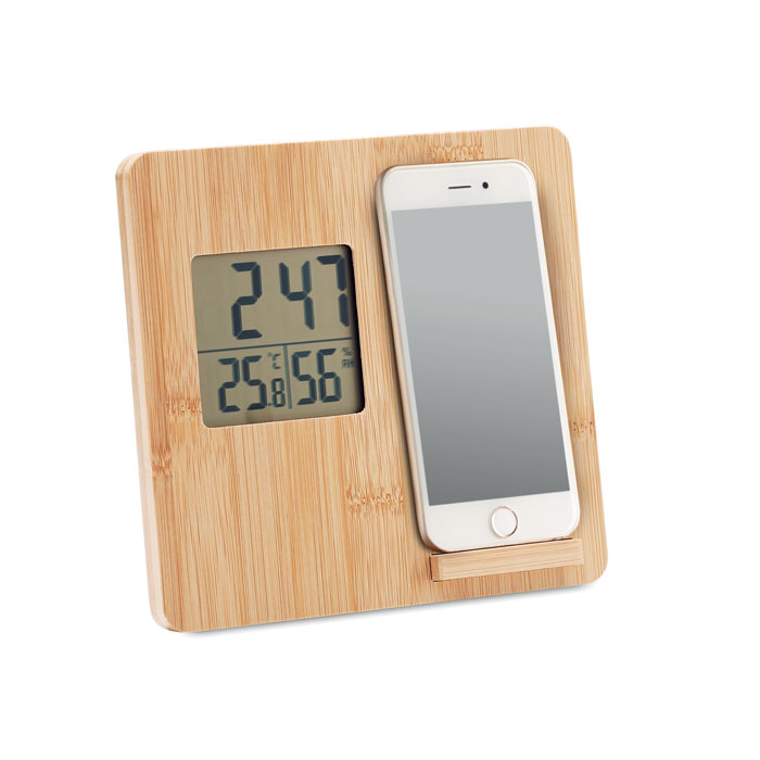 Stazione meteo in bamboo wood item picture side